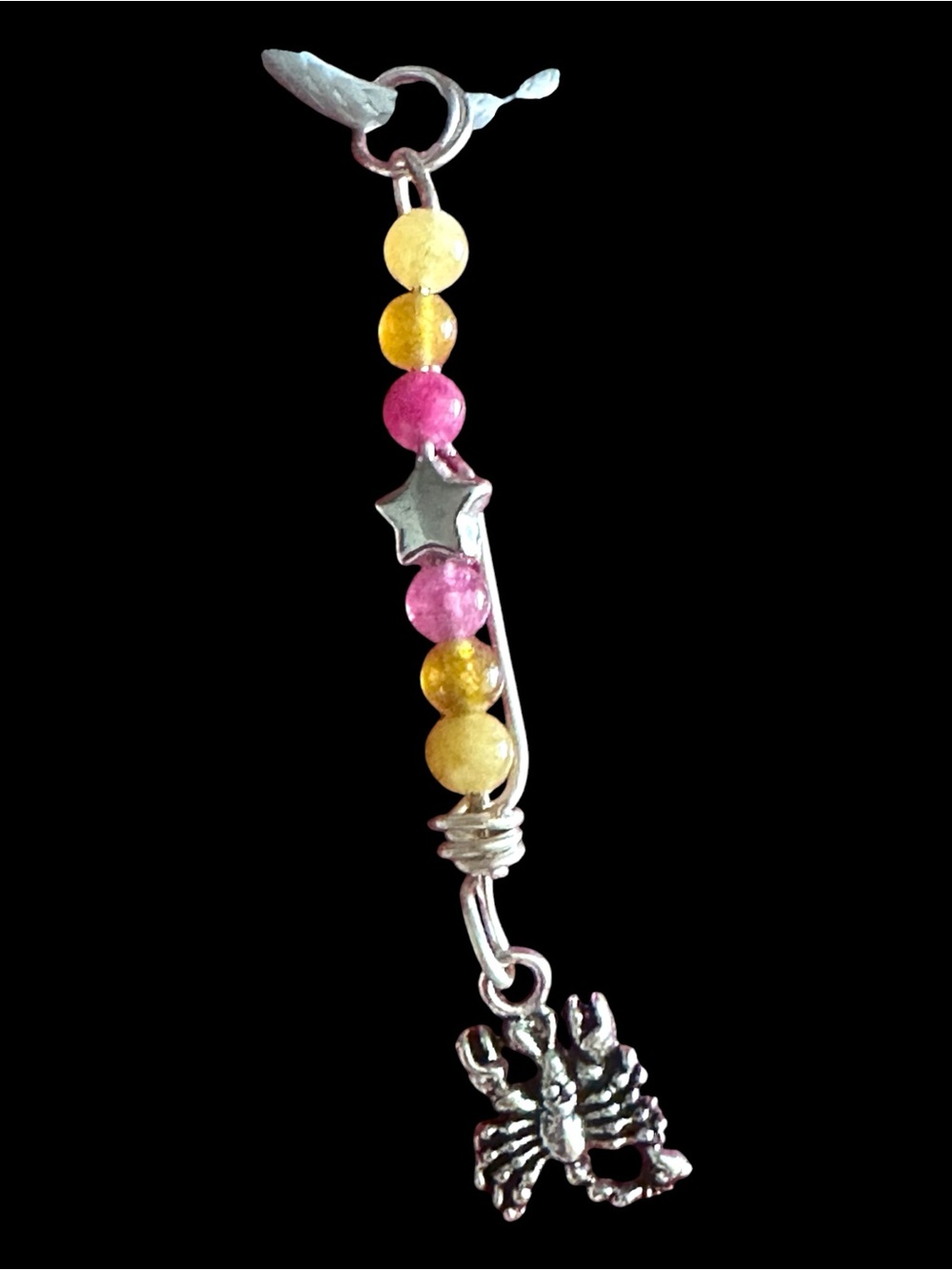 Scorpio necklace Pink & Yellow Tourmaline Crystals